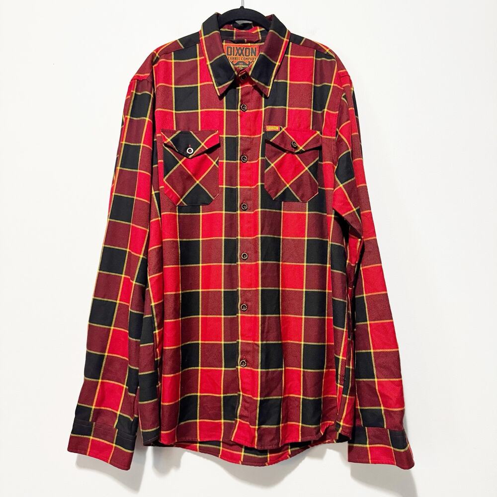 Dixxon Flannel The Leatherneck Shirt XL Red Black Plaid USMC Marines D-Tech